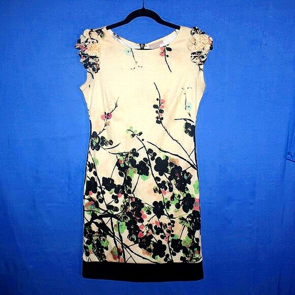 Jonathan Martin Floral Print Sheath Dress 8